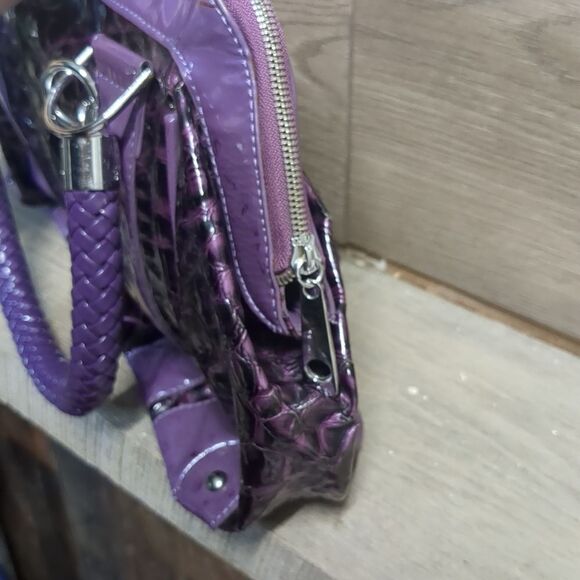 Stylish Purple Animal Print Interior Women's Hand Bag - Picture 8 of 13